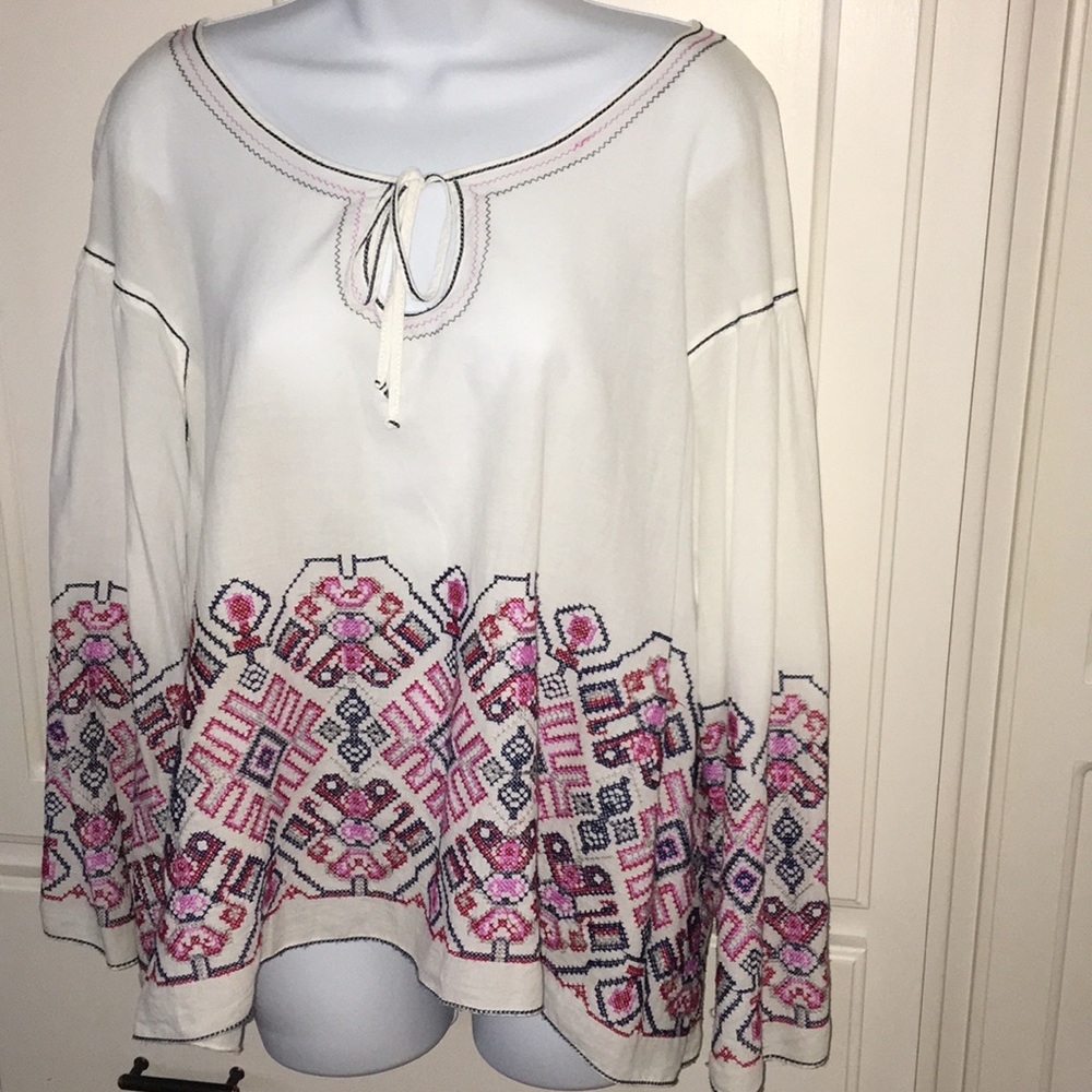 Chelsea & Violet embroidered cotton top